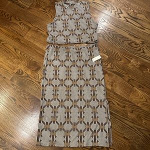 Anthropologie two piece maxi skirt and crop top.